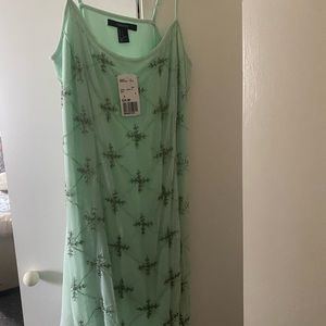 Size Small mint green with sequin appliqués, spaghetti straps, brand new